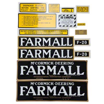 Farmall F-20: Mylar Decal Set