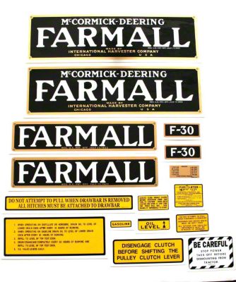 Farmall F-30: Mylar Decal Set