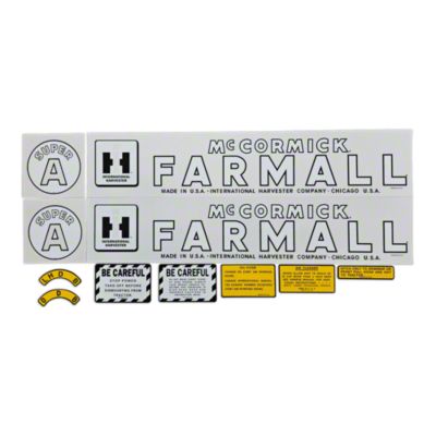 IH Super A 1947-54: Mylar Decal Set