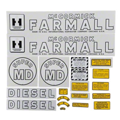 IH Super MD 1952-54: Mylar Decal Set