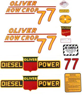 Oliver 77 Row Crop Diesel: Mylar Decal Set