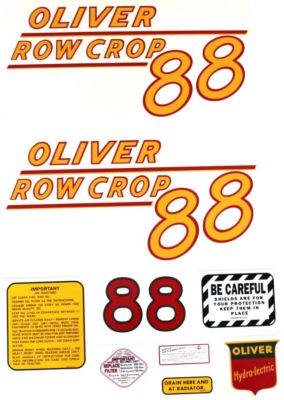 Oliver 88 Row Crop: Mylar Decal Set