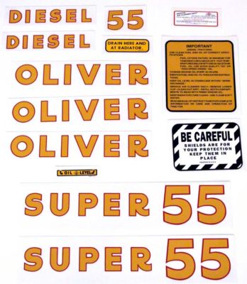 Oliver Super 55 Diesel: Mylar Decal Set