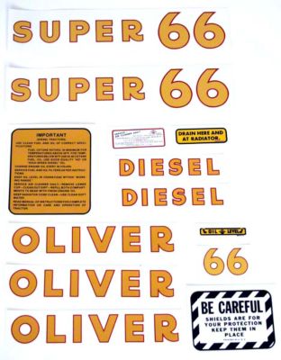 Oliver Super 66 Diesel: Mylar Decal Set