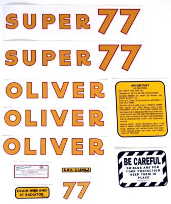 Oliver Super 77: Mylar Decal Set