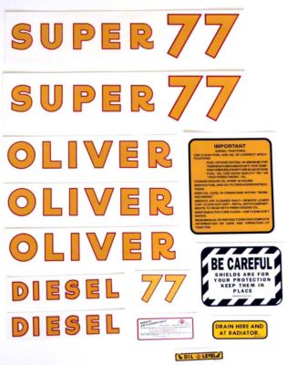 Oliver Super 77 Diesel: Mylar Decal Set