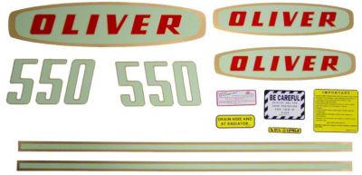 Oliver Early 550 Gas: Mylar Decal Set