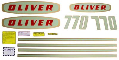 Oliver Early 770 Gas: Mylar Decal Set