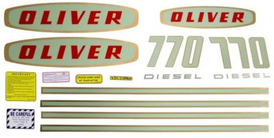 Oliver Early 770 Diesel: Mylar Decal Set