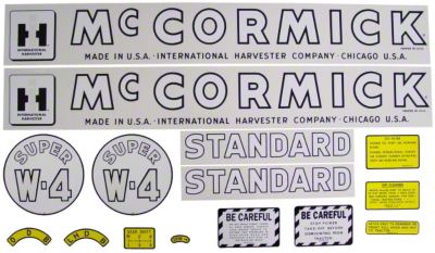 IH Super W4 1953-54: Mylar Decal Set