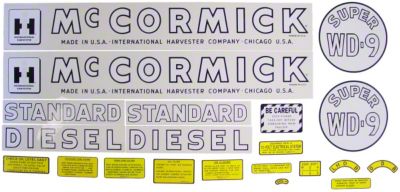 IH Super WD9 1953-56: Mylar Decal Set