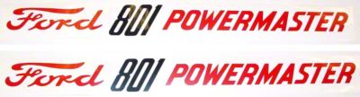 Ford 801 Powermaster: Vinyl Decal Hood Pair