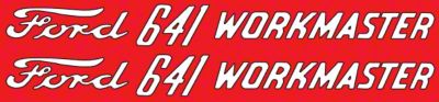 Ford 641 Workmaster:  Vinyl Cut Hood Decals, Pair
