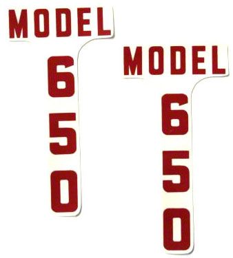 Ford 650: Vinyl Cut Hood Decals, Pair