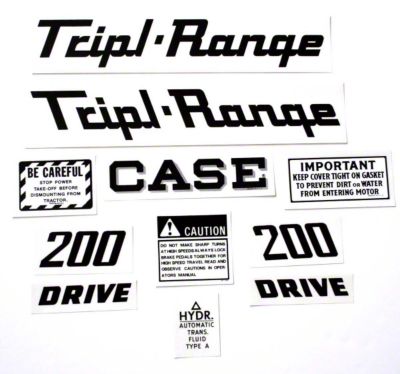Case 200 Triple Range:  Mylar Decal Set