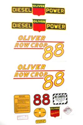 Oliver 88 Row Crop Diesel: Mylar Decal Set