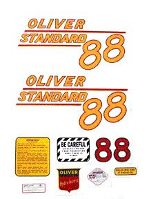 Oliver 88 Standard: Mylar Decal Set