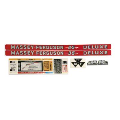 MF 35 Deluxe Gas  Mylar Decal Hood Set Only