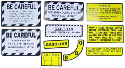 IH 350 Gas: Mylar miscellaneous Decal Set