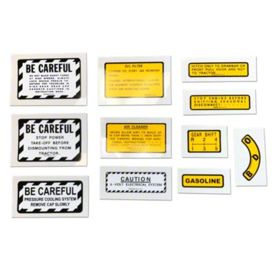 11 Piece Miscellaneous Decal Set (For IH 400, 450 Gas)