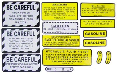 IH 460 Gas: Mylar Misc Decal Set --  14 Pieces