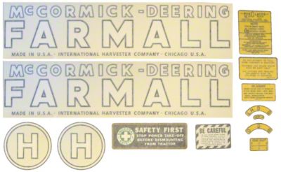 1939 - 1944 McCormick Deering H Vinyl Decal Set