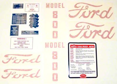 Ford 800 1955 - 1957: 14 piece mylar and vinyl cut Decal Set