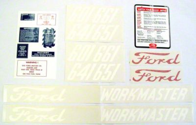 Ford 601 Series 1958-62:  20 Piece Mylar and Vinyl Cut Decal Set