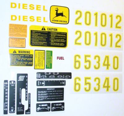 JD 2510, 2520, 3010 +, Complete Mylar Decal Set