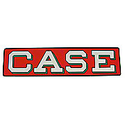 Case Decal -- silver letters, red background