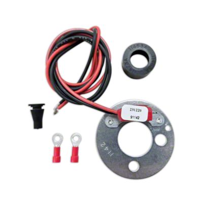 Electronic Ignition II Conversion Kit, 12 volt negative ground 4 Cyl Delco distributor with clip mounted cap