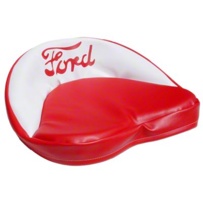Red and White Tractor Seat Cushion, Ford 2N, 8N, 9N, NAA, Jubilee, 640, 641, 840, 841, 2000 4-cyl., 4000 4-cyl.