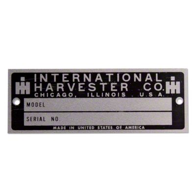 Blank Serial Number Tag With Rivets