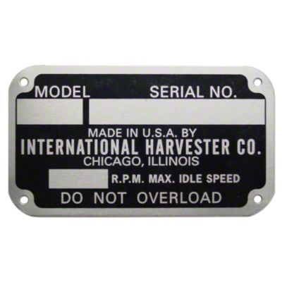 Early Style Serial Number Tag (1939-1949)