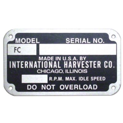 Early Style Serial Number Tag (1948-1949)