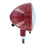Complete headlight assembly, red, 12V   --   Fits many Farmall models
