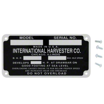 Serial Number Tag