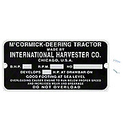IHS1595 Blank Serial Number Tag with Rivets Fits International 