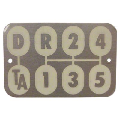 Transmission Shift Pattern Plate