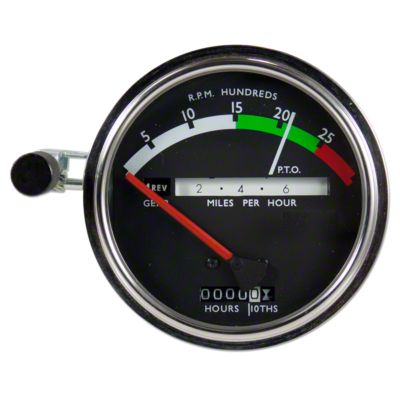 Tachometer with red needle