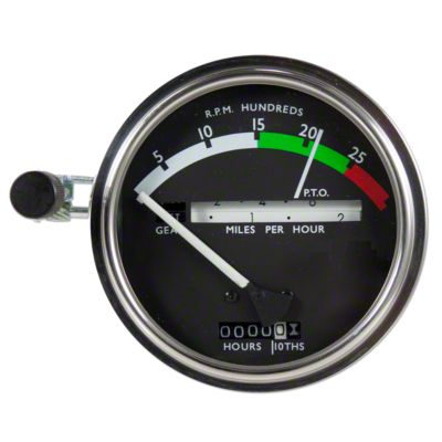 Tachometer with white needle