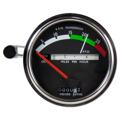 Tachometer with red needle