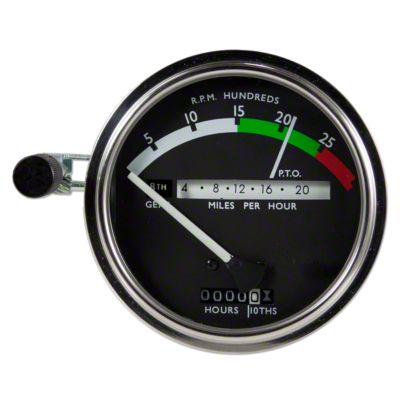 Tachometer with white needle