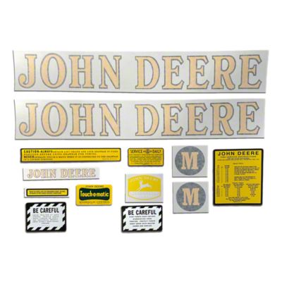 Early John Deere M Vinyl Die Cut Decal Set