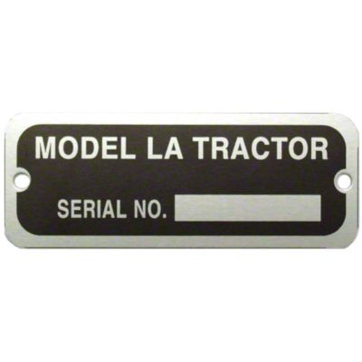 Serial Number Tag with rivets