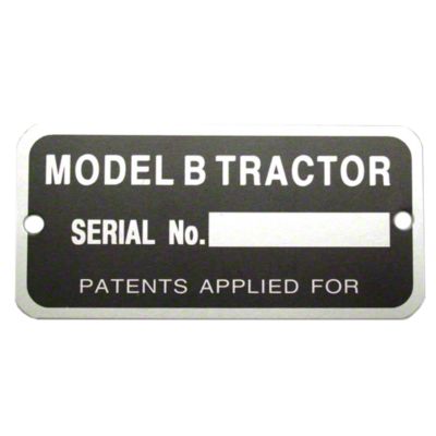 Serial Number Tag with rivets