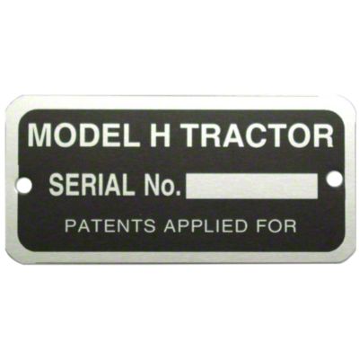 Serial Number Tag with rivets