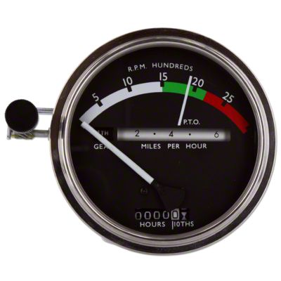 Tachometer with white needle