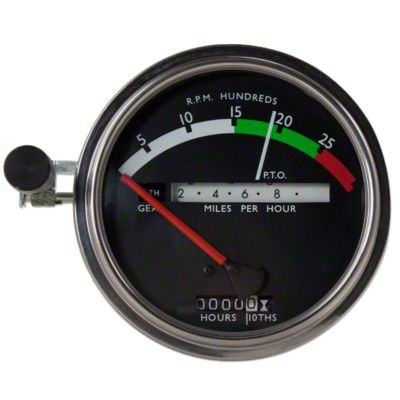 Tachometer with red needle