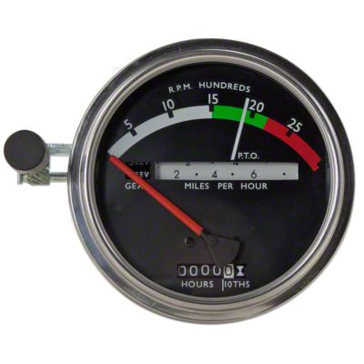 Tachometer with red needle